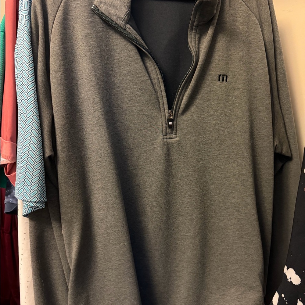 Grey 1/4 Zip Pullover Sweatshirt